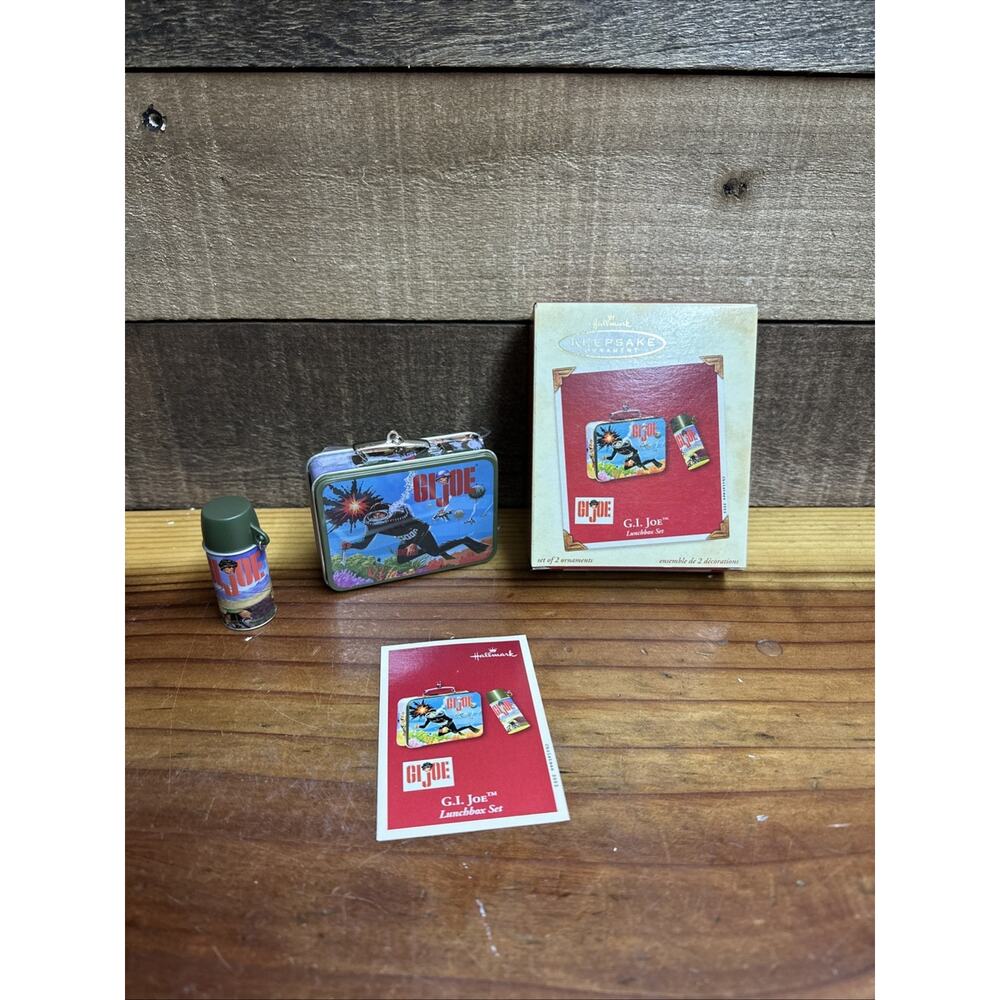 GI Joe 2002 Lunchbox Ornament Hallmark Lunchbox Thermos Set NIB Scuba Diver VTG